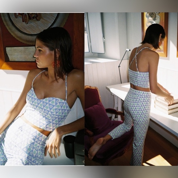 Zara 2 piece matching Set Pant with Crop Top Size XS - Picture 12 of 15